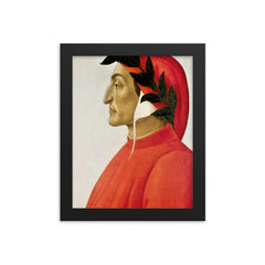 Dante Alighieri framed print on a plain backdrop in size 8"x10".