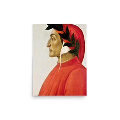 Dante Alighieri poster on a plain backdrop in size 12"x16".