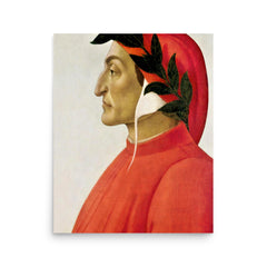 Dante Alighieri poster on a plain backdrop in size 16"x20".