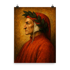 Dante Alighieri poster on a plain backdrop in size 8"x10".
