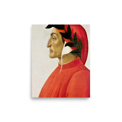 Dante Alighieri poster on a plain backdrop in size 8"x10".