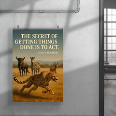 dante alighieri quote cheetah in motion inspiring poster poster 4