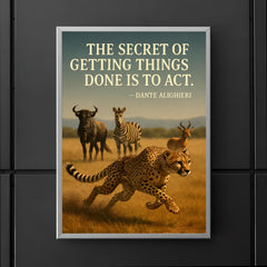 dante alighieri quote cheetah in motion inspiring poster poster 5