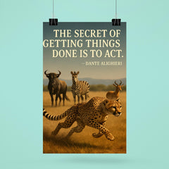 dante alighieri quote cheetah in motion inspiring poster poster 6