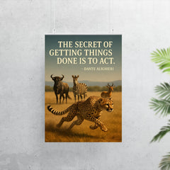 dante alighieri quote cheetah in motion inspiring poster poster 7