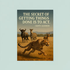 dante alighieri quote cheetah in motion inspiring poster poster 8