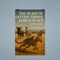 dante alighieri quote cheetah in motion inspiring poster poster 9