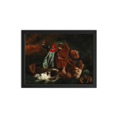 Dante and Virgil in Hell by Adolf von Becker framed print on a plain backdrop in size 12"x16".