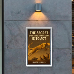 dante quote secret of getting things done nike swoosh cheetah running poster 2