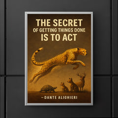 dante quote secret of getting things done nike swoosh cheetah running poster 5