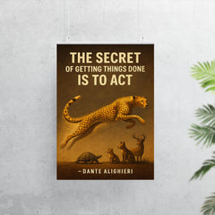 dante quote secret of getting things done nike swoosh cheetah running poster 7