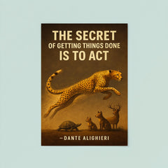 dante quote secret of getting things done nike swoosh cheetah running poster 8