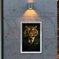 Dapper tiger portrait of a badass looking tiger in a power suit with a tiger print tie poster 2