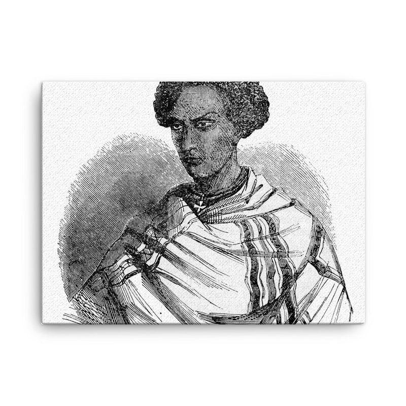 Darge Sahle Selassie canvas print on a plain backdrop in size 18