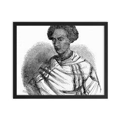 Darge Sahle Selassie framed print on a plain backdrop in size 16"x20".