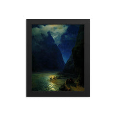 Darial Gorge by Ivan Aivazovsky, 1862 framed print on a plain backdrop in size 8"x10".