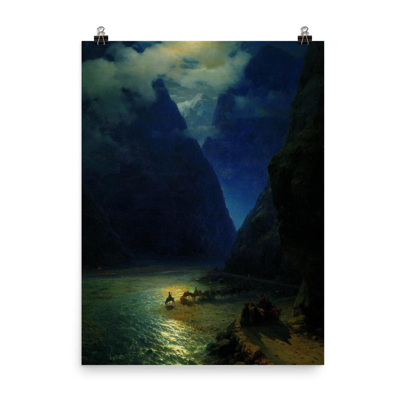 Darial Gorge by Ivan Aivazovsky, 1862 poster on a plain backdrop in size 8