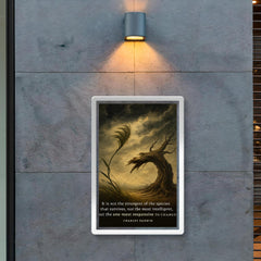 darwin quote not strongest or most intelligent but most responsive to change poster 2