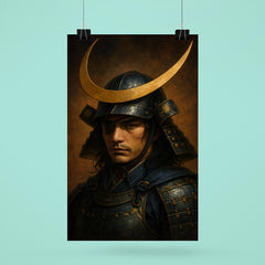 Date Masamune crescent helm portrait poster 6