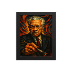 David Alfaro Siqueiros framed print on a plain backdrop in size 8"x10".