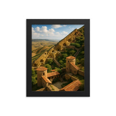 David Gareja Cave Monasteries Georgia framed print on a plain backdrop in size 8"x10".