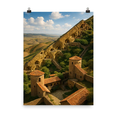 David Gareja Cave Monasteries Georgia poster on a plain backdrop in size 8"x10".