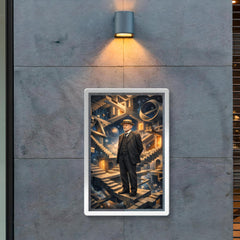 David Hilbert in impossible geometric space poster 2