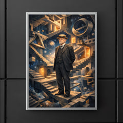 David Hilbert in impossible geometric space poster 5