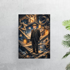 David Hilbert in impossible geometric space poster 7