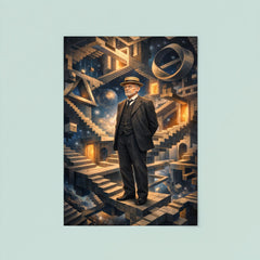 David Hilbert in impossible geometric space poster 8