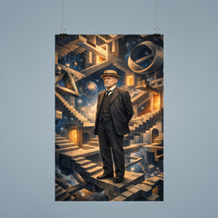 David Hilbert in impossible geometric space poster 9