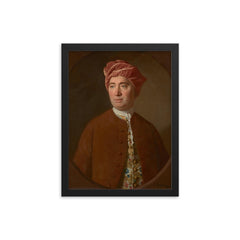 David Hume framed print on a plain backdrop in size 12"x16".