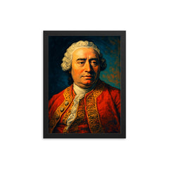 David Hume framed print on a plain backdrop in size 12"x16".