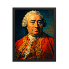 David Hume framed print on a plain backdrop in size 16"x20".