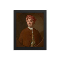 David Hume framed print on a plain backdrop in size 8"x10".