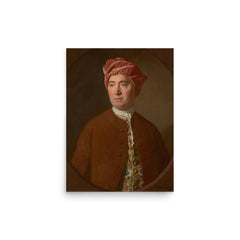 David Hume poster on a plain backdrop in size 12"x16".