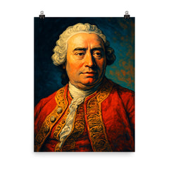 David Hume poster on a plain backdrop in size 8"x10".