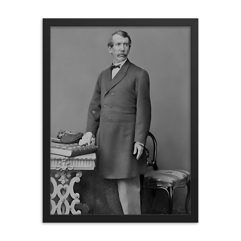 David Livingstone framed print on a plain backdrop in size 18