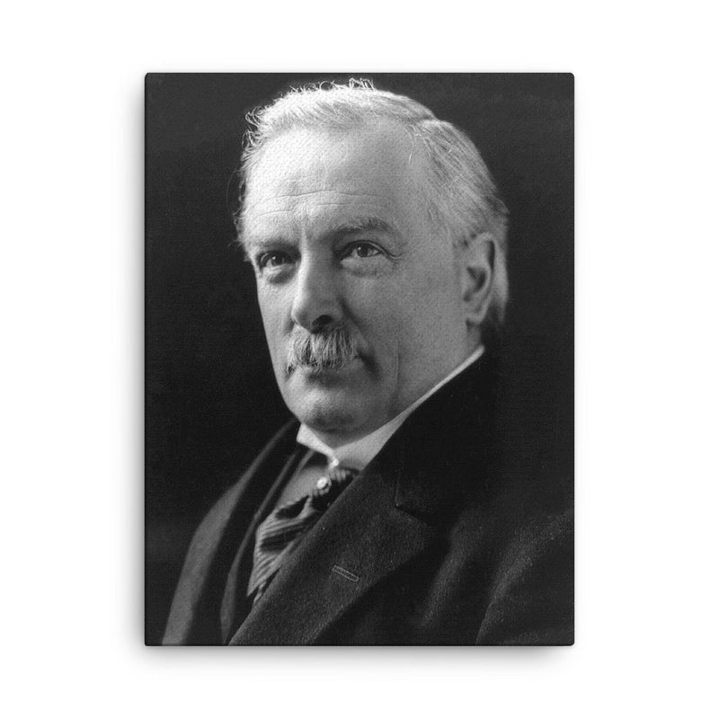 David Lloyd George canvas print on a plain backdrop in size 18