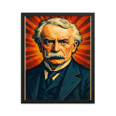 David Lloyd George framed print on a plain backdrop in size 16"x20".