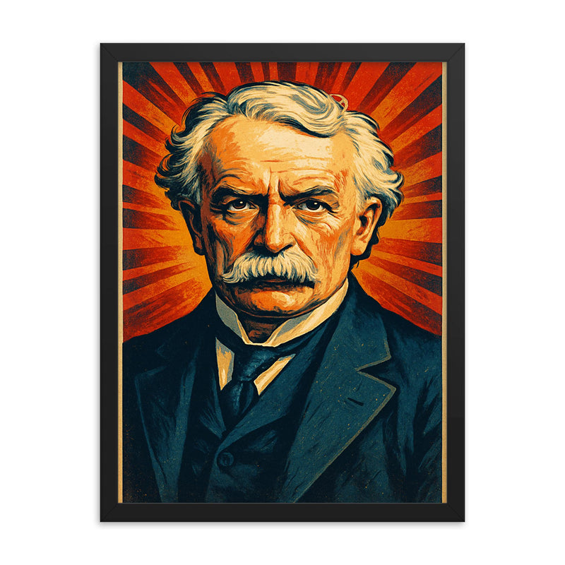 David Lloyd George framed print on a plain backdrop in size 18