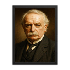 David Lloyd George portrait framed print on a plain backdrop in size 18"x24".