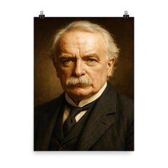 David Lloyd George portrait poster on a plain backdrop in size 8"x10".