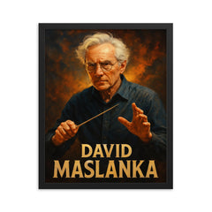 David Maslanka framed print on a plain backdrop in size 16"x20".