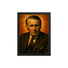 David Ogilvy framed print on a plain backdrop in size 12"x16".