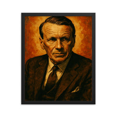 David Ogilvy framed print on a plain backdrop in size 16"x20".