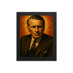 David Ogilvy framed print on a plain backdrop in size 8"x10".