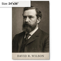 David R Wilson metal print on a plain backdrop in size 24"x36".