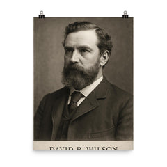 David R Wilson poster on a plain backdrop in size 8"x10".