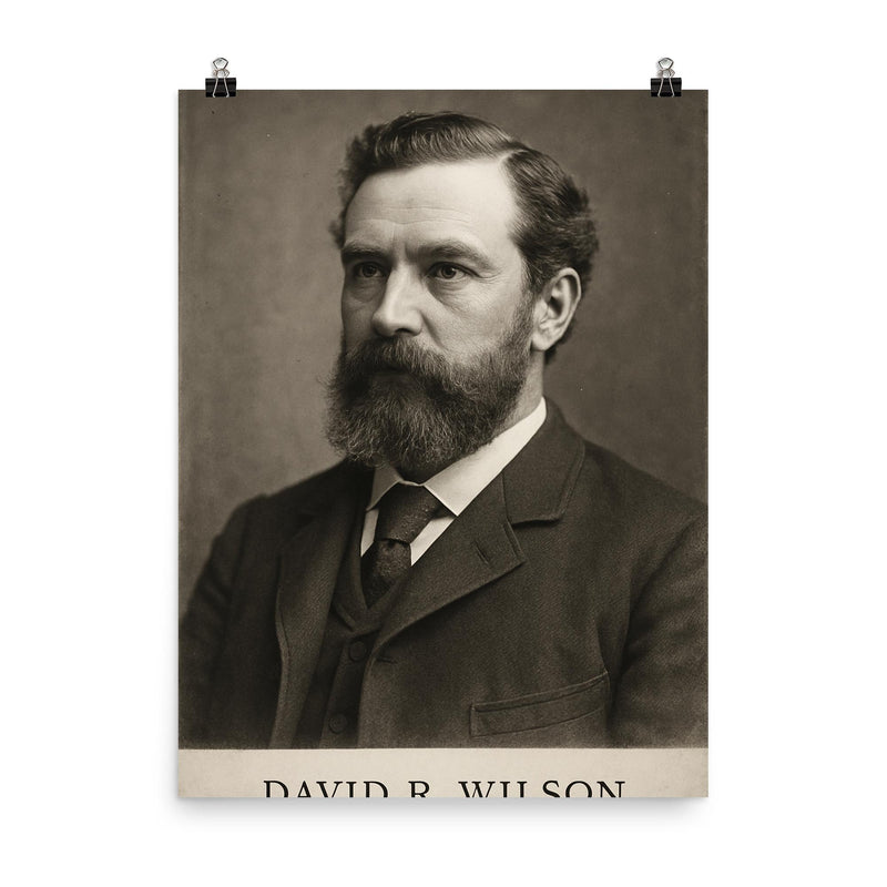 David R Wilson poster on a plain backdrop in size 8